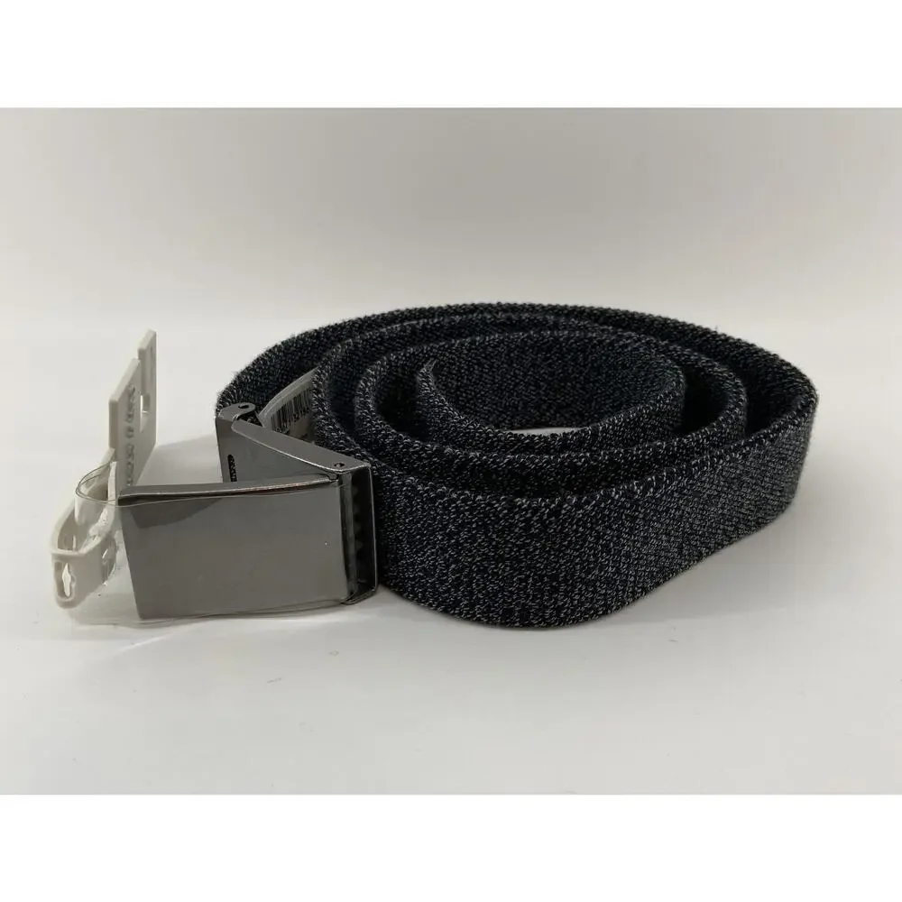 Sun + Stone Men's Size Large 38-40 Stretch Webbing Belt Black/Gray NEW